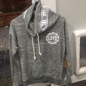 Love sweater with large collar